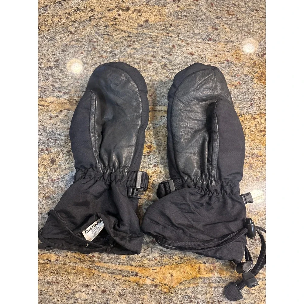 Dakine Tahoe Mitt Black Leather Palm Ski Snowboard Mittens Small 1400-510-28